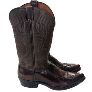 Vintage Mens Laredo dark cherry brown Western cowboy boots Men's size 11